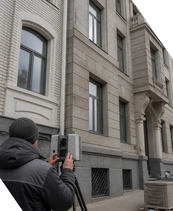 Лазерное сканирование фасадов зданий для обследования в Кореновске